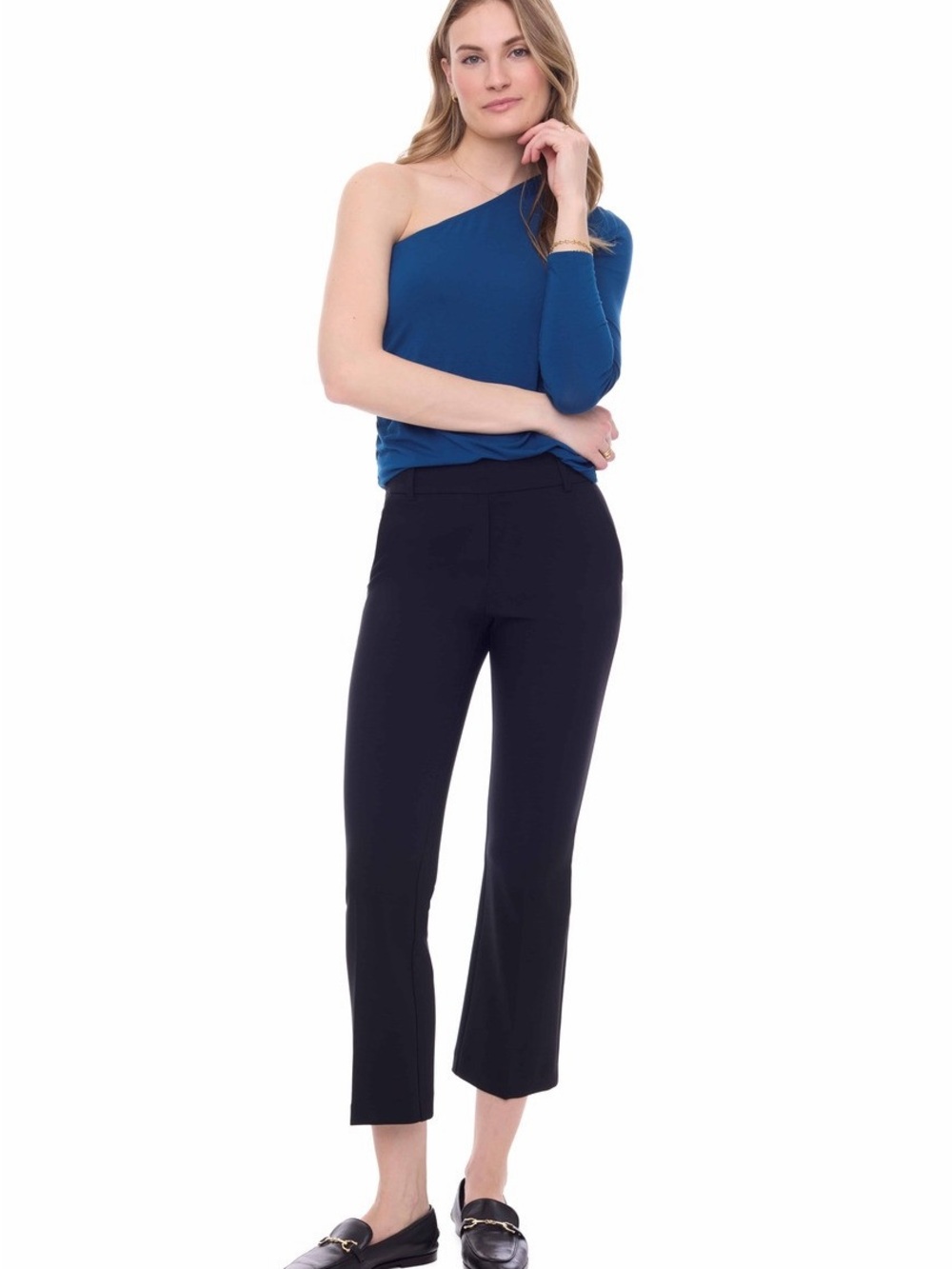 🆕 NWT iltm Black Kick Flare Leg Ankle Dress Pants